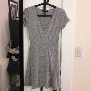 Surplice wrap skater dress